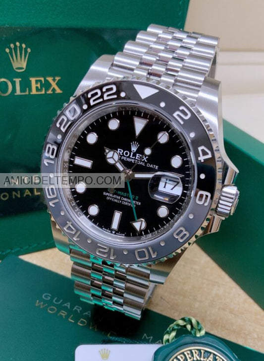 Rolex replica GMT Master II jubilee ghiera grigo/nera orologio replica Amici del Tempo rolex replica