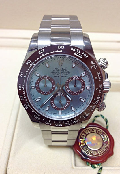Rolex replica Daytona Hybrid automatico crono platinum brown bezel orologio replica - Amici del Tempo 
