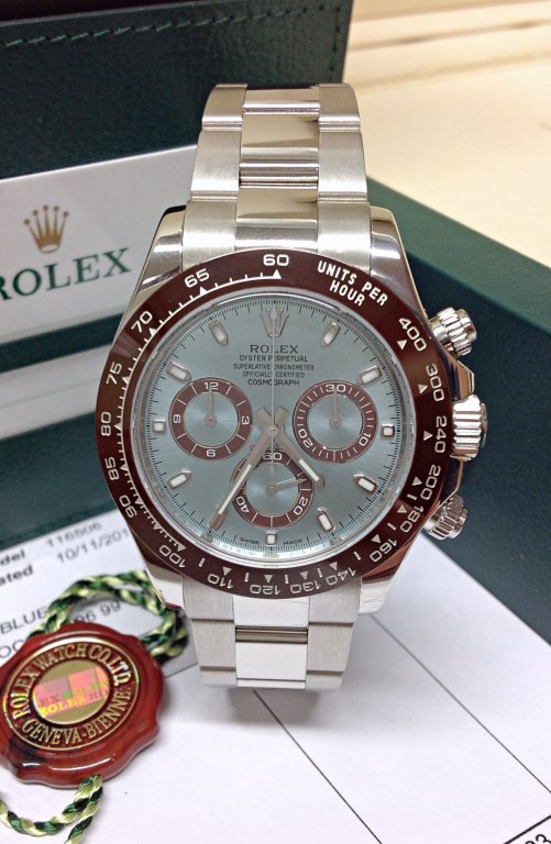Rolex replica Daytona Hybrid automatico crono platinum brown bezel orologio replica - Amici del Tempo 